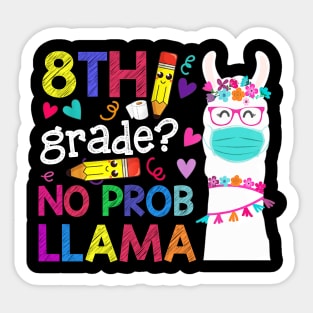 Quarantine Llama 8th Grade 2020 School Social Distance Shirt Funny Back To School Gifts Sticker